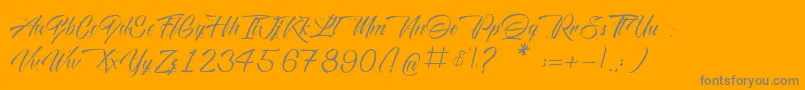 Weitere Informationen zur MonteCristo-Schriftart MonteCristo-Schriftart – Graue Schriften auf orangefarbenem Hintergrund