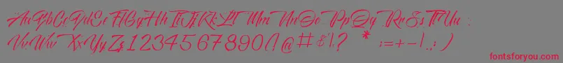 MonteCristo Font – Red Fonts on Gray Background