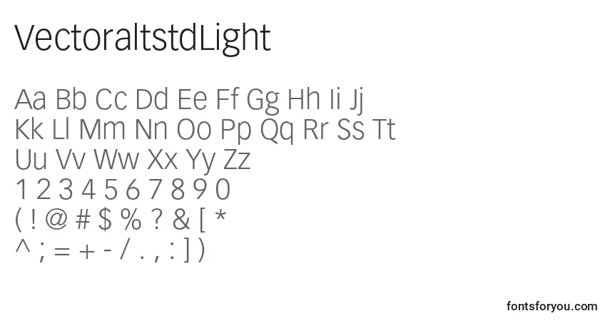 VectoraltstdLight Font – alphabet, numbers, special characters