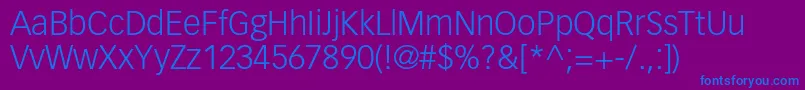 VectoraltstdLight Font – Blue Fonts on Purple Background