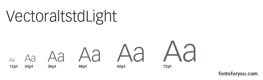 VectoraltstdLight Font Sizes