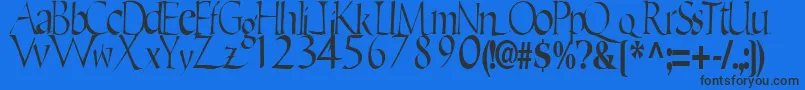 EricRegularTtstd Font – Black Fonts on Blue Background