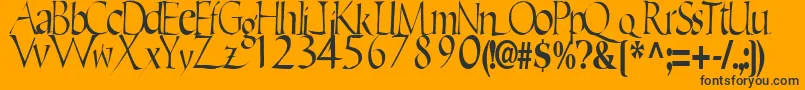フォントEricRegularTtstd – 黒い文字のオレンジの背景
