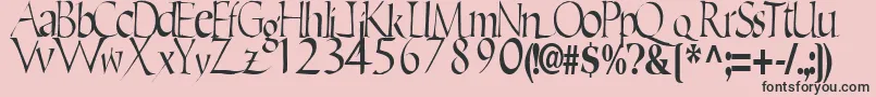 フォントEricRegularTtstd – ピンクの背景に黒い文字