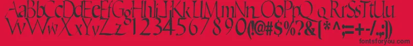 EricRegularTtstd-Schriftart – Schwarze Schriften auf rotem Hintergrund