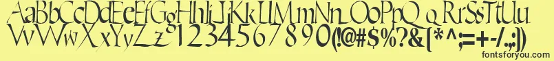EricRegularTtstd-Schriftart – Schwarze Schriften auf gelbem Hintergrund