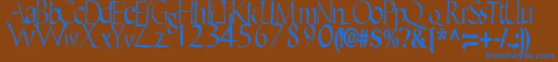 フォントEricRegularTtstd – 茶色の背景に青い文字