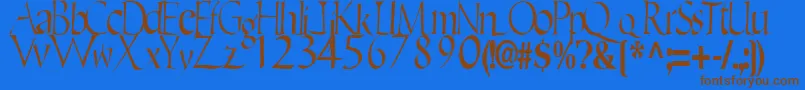 EricRegularTtstd-fontti – ruskeat fontit sinisellä taustalla