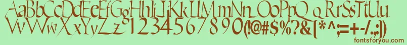 EricRegularTtstd-fontti – ruskeat fontit vihreällä taustalla
