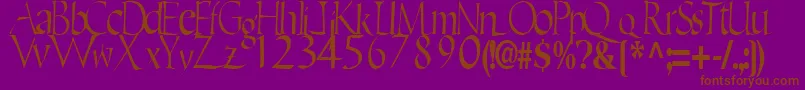 フォントEricRegularTtstd – 紫色の背景に茶色のフォント