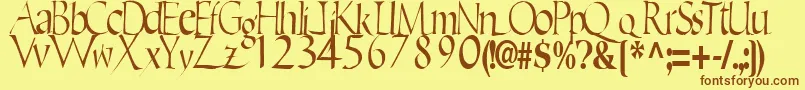 EricRegularTtstd-fontti – ruskeat fontit keltaisella taustalla
