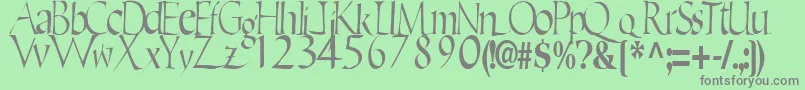 EricRegularTtstd-Schriftart – Graue Schriften auf grünem Hintergrund
