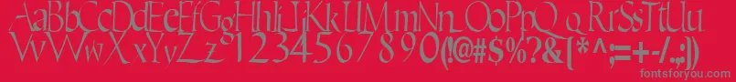 フォントEricRegularTtstd – 赤い背景に灰色の文字