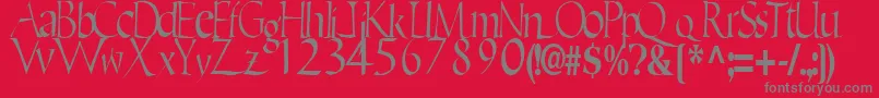 EricRegularTtstd Font – Gray Fonts on Red Background