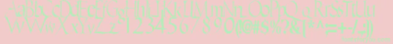 フォントEricRegularTtstd – ピンクの背景に緑の文字