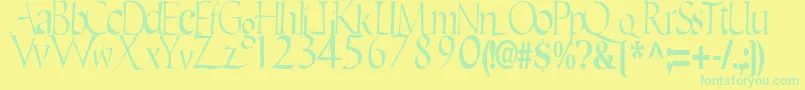 EricRegularTtstd Font – Green Fonts on Yellow Background