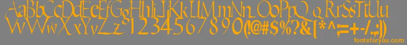 EricRegularTtstd-Schriftart – Orangefarbene Schriften auf grauem Hintergrund