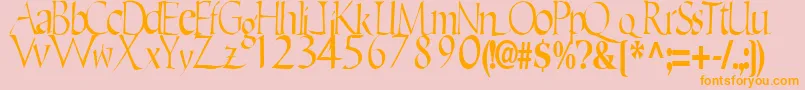 EricRegularTtstd-Schriftart – Orangefarbene Schriften auf rosa Hintergrund