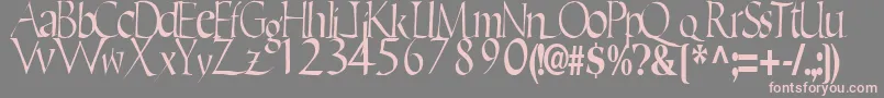 EricRegularTtstd-Schriftart – Rosa Schriften auf grauem Hintergrund