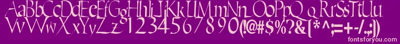 EricRegularTtstd-fontti – vaaleanpunaiset fontit violetilla taustalla