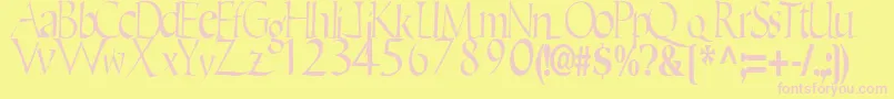 EricRegularTtstd Font – Pink Fonts on Yellow Background