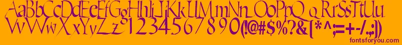 Шрифт EricRegularTtstd – фиолетовые шрифты на оранжевом фоне