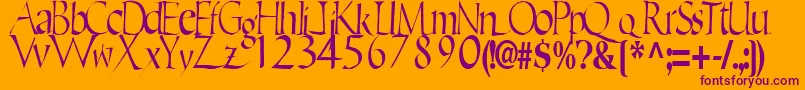 EricRegularTtstd Font – Purple Fonts on Orange Background