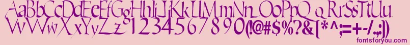 フォントEricRegularTtstd – ピンクの背景に紫のフォント