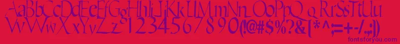 フォントEricRegularTtstd – 赤い背景に紫のフォント