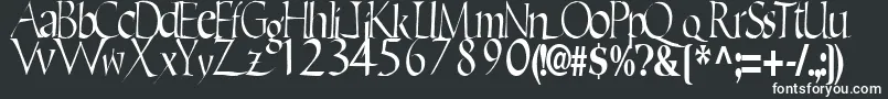 Шрифт EricRegularTtstd – белые шрифты на чёрном фоне