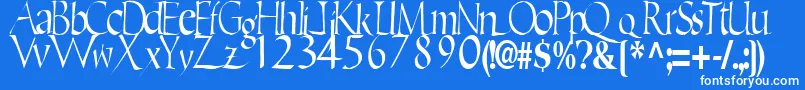 EricRegularTtstd-Schriftart – Weiße Schriften auf blauem Hintergrund