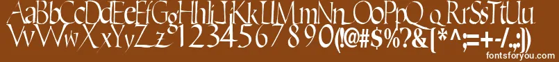 フォントEricRegularTtstd – 茶色の背景に白い文字