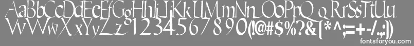 EricRegularTtstd-Schriftart – Weiße Schriften auf grauem Hintergrund