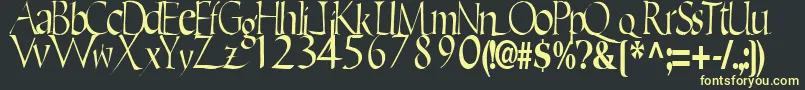 EricRegularTtstd Font – Yellow Fonts on Black Background