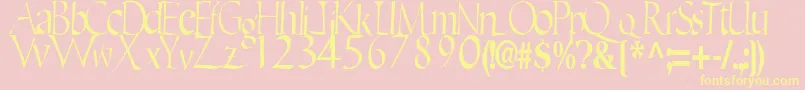 Шрифт EricRegularTtstd – жёлтые шрифты на розовом фоне