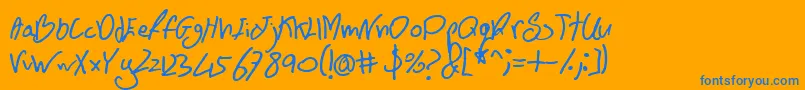 フォントBnFontboy – オレンジの背景に青い文字