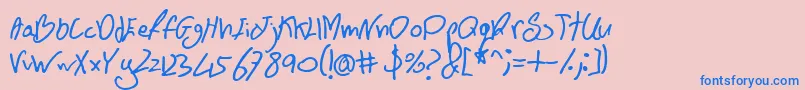 BnFontboy-Schriftart – Blaue Schriften auf rosa Hintergrund