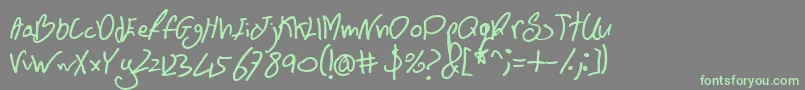 BnFontboy Font – Green Fonts on Gray Background