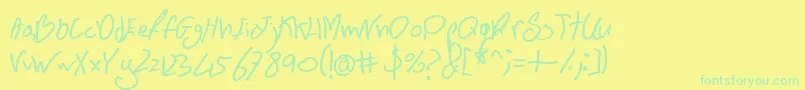 BnFontboy Font – Green Fonts on Yellow Background