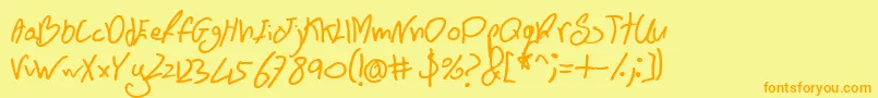 BnFontboy Font – Orange Fonts on Yellow Background