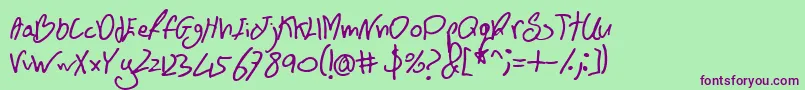 Police BnFontboy – polices violettes sur fond vert