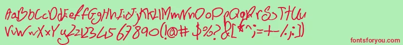 Шрифт BnFontboy – красные шрифты на зелёном фоне