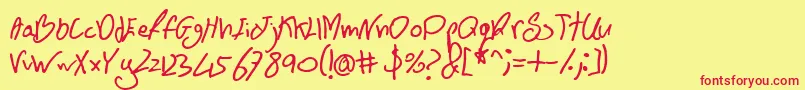 BnFontboy Font – Red Fonts on Yellow Background