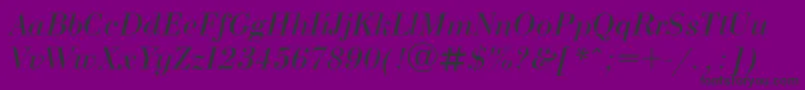 Fonte BodoniE – fontes pretas em um fundo violeta