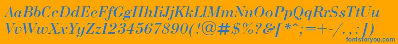 BodoniE Font – Blue Fonts on Orange Background