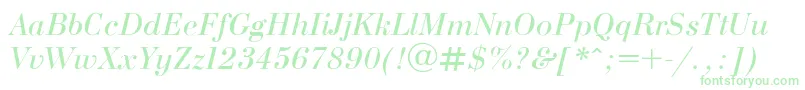 BodoniE Font – Green Fonts on White Background