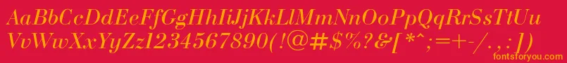 BodoniE Font – Orange Fonts on Red Background