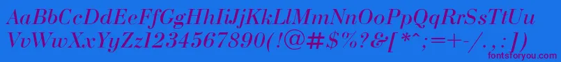 BodoniE Font – Purple Fonts on Blue Background
