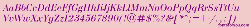 BodoniE Font – Purple Fonts on Pink Background