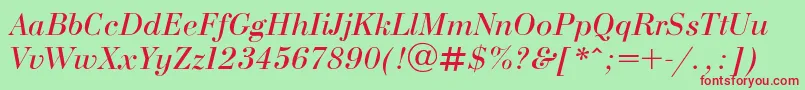 BodoniE Font – Red Fonts on Green Background